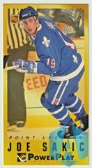 Joe Sakic 1993-94 Fleer Power Play Point Leaders Card #15 Quebec Nordiques